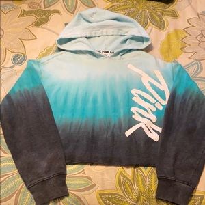 VS Pink ombré crop hoodie